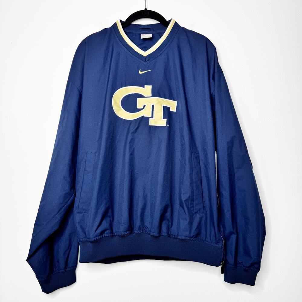Vintage Nike Georgia Tech Pullover Windbreaker Jacket Center Swoosh 90s Medium